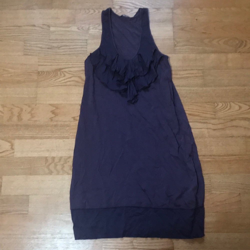 Anthropologie Mauve Sheath Dress with Ruffled Bodice